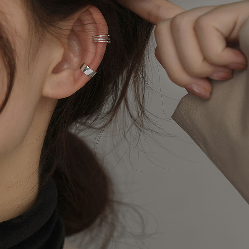 Men's Sterling Sier Ear Clip Without Pierced Earrings