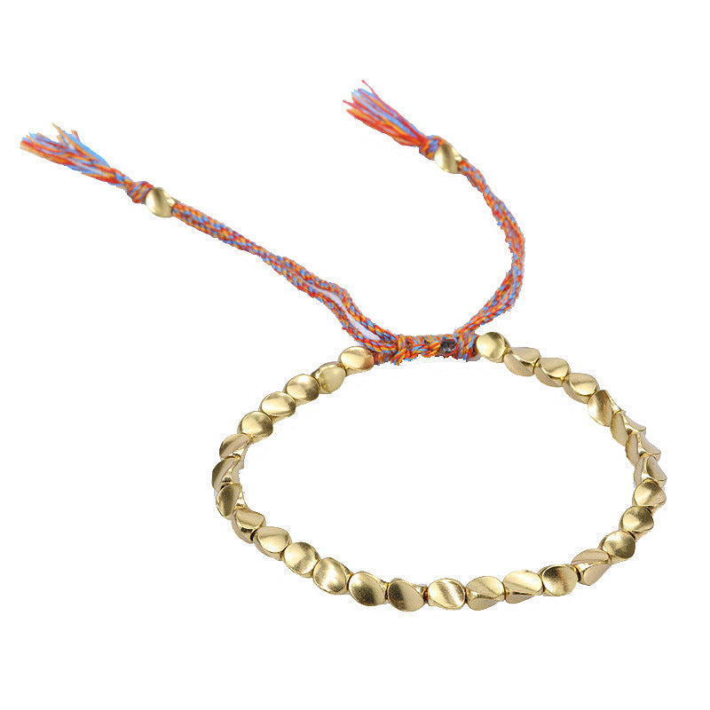 Hand-woven String For Collectables Copper Beads Bracelets