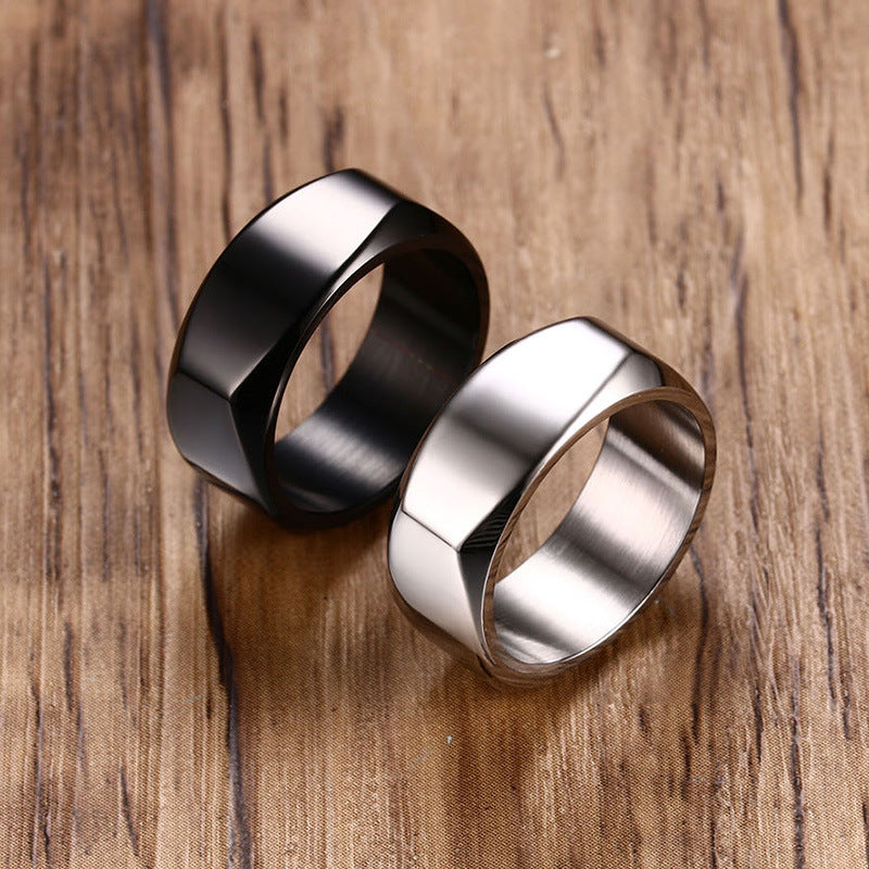 Men's Listed Face Width Titanium Steel Simple Nude Rings