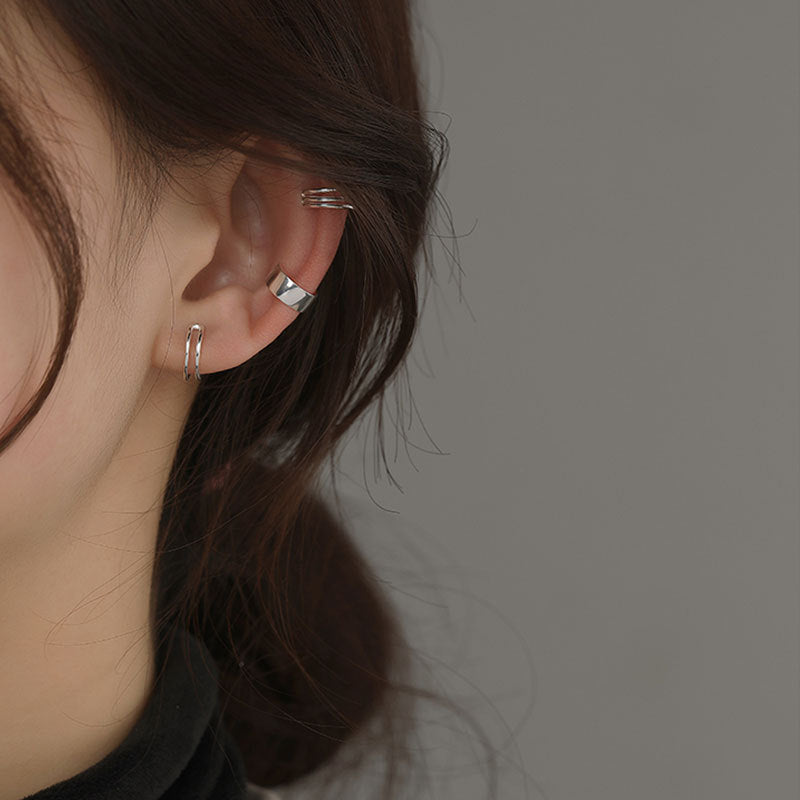 Men's Sterling Sier Ear Clip Without Pierced Earrings
