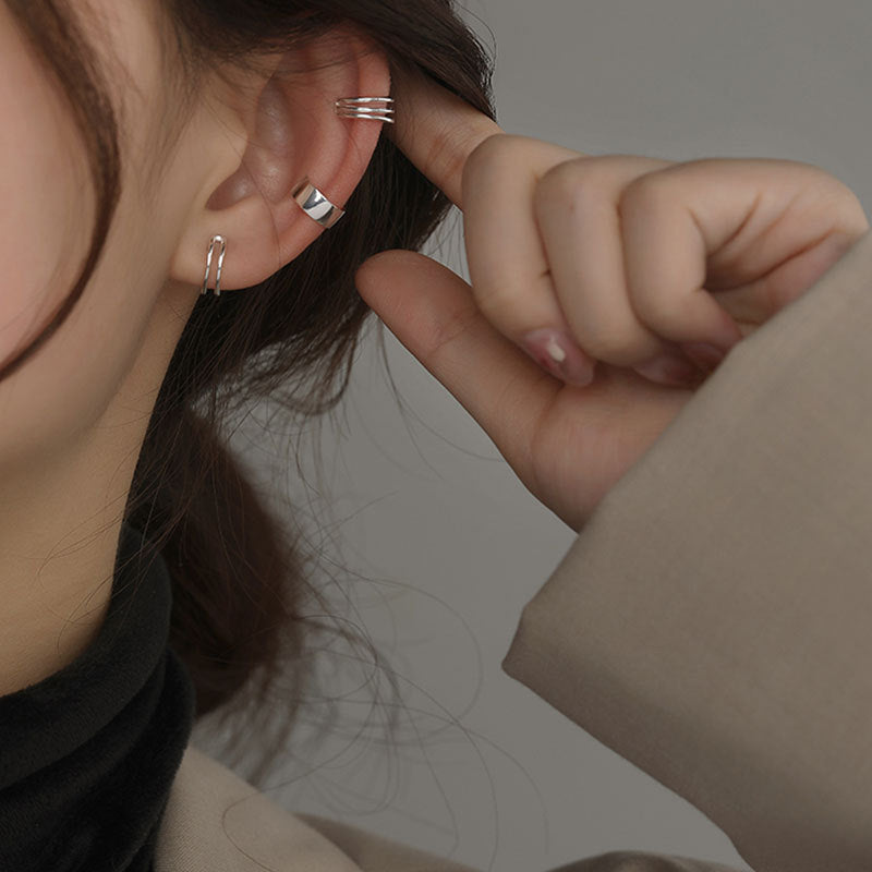 Men's Sterling Sier Ear Clip Without Pierced Earrings