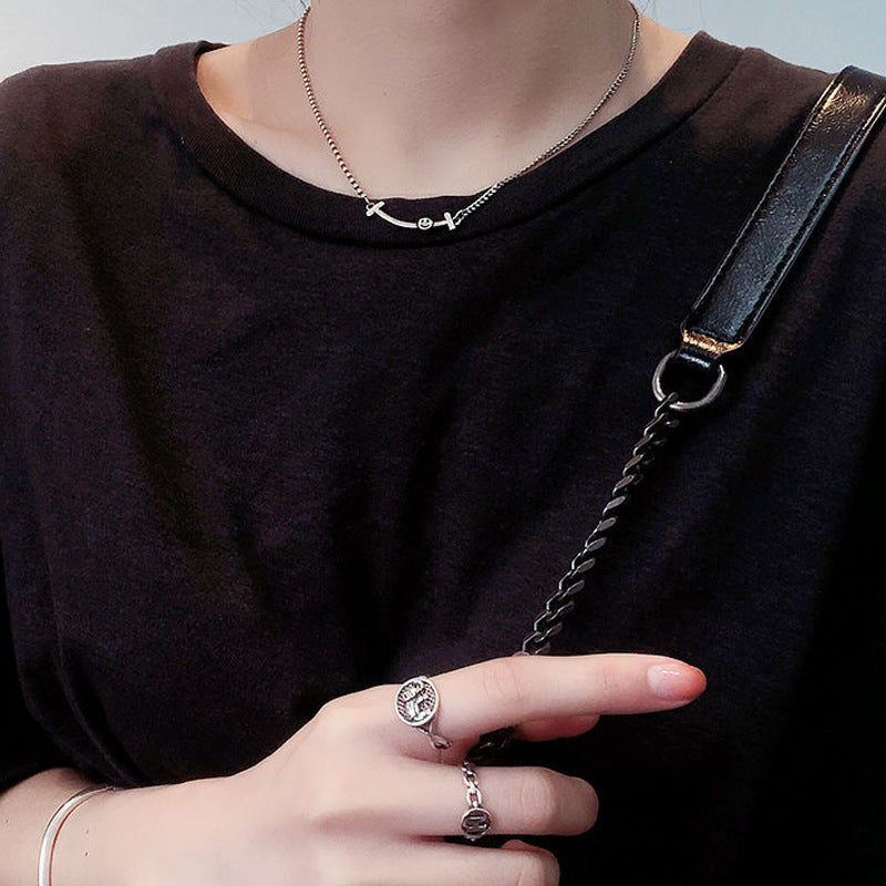 Elephant Round Female Personality Retro Easy Matching Necklaces