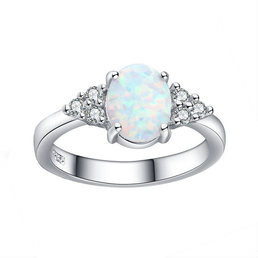 Stylish Opal Inlaid Zircon Fashion Female Ring