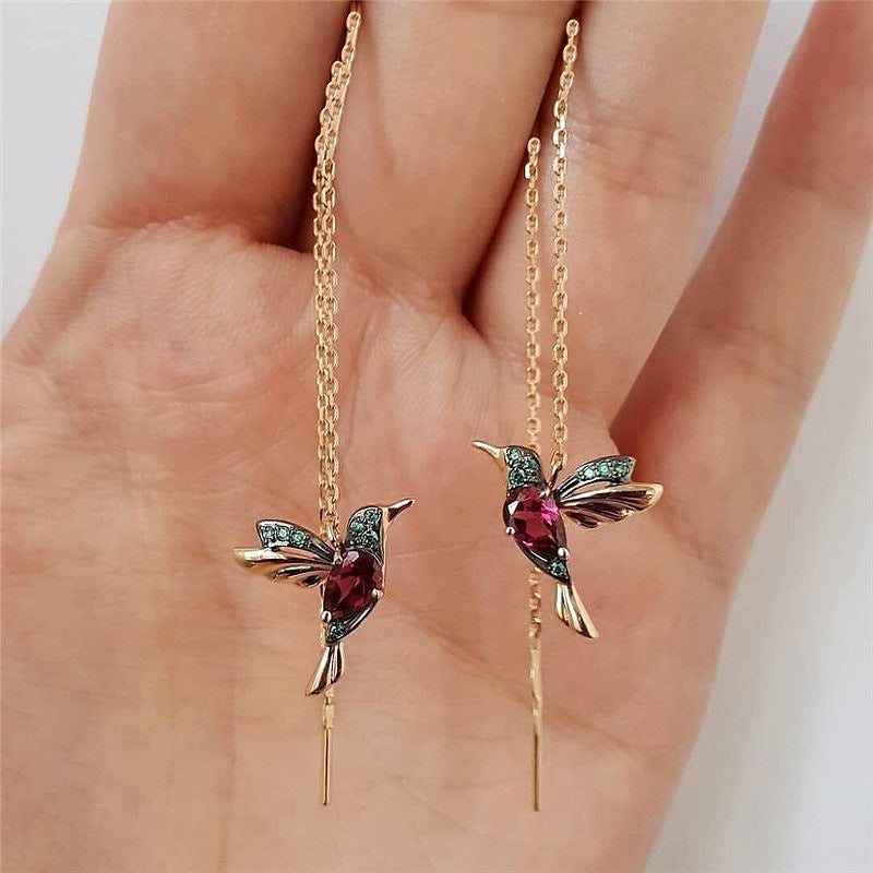 Colorful Bird Long Female Hummingbird Cute Small Ear Line