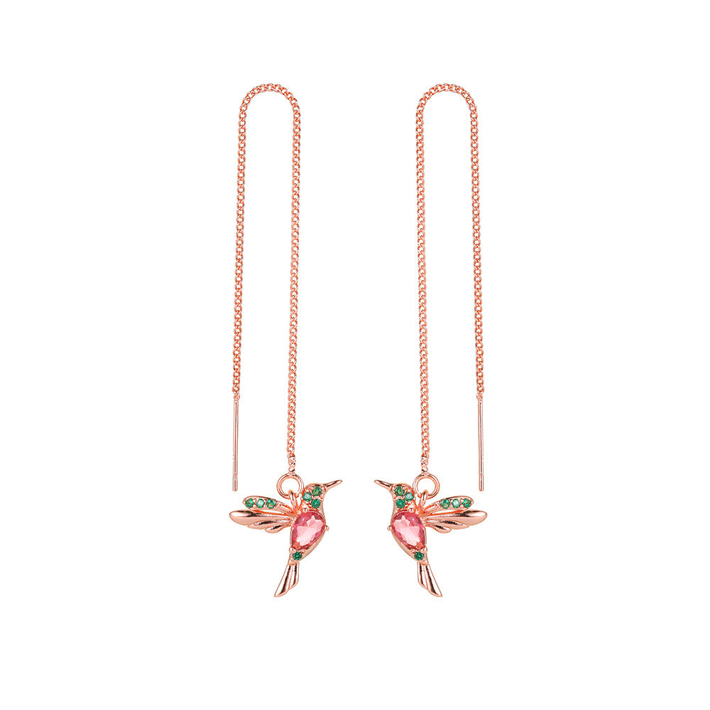 Colorful Bird Long Female Hummingbird Cute Small Ear Line