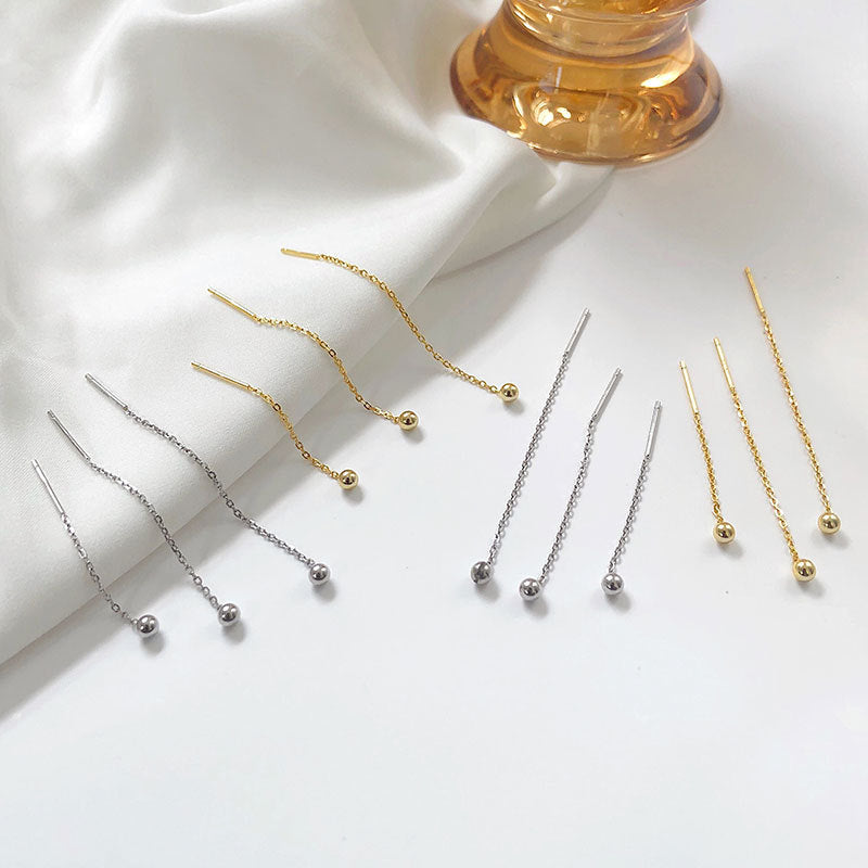 Round Beads Cross Chain Long To Make Face Ear Line