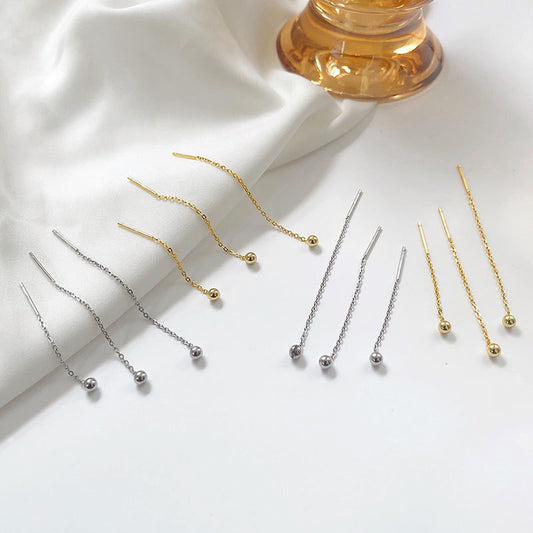 Round Beads Cross Chain Long To Make Face Ear Line