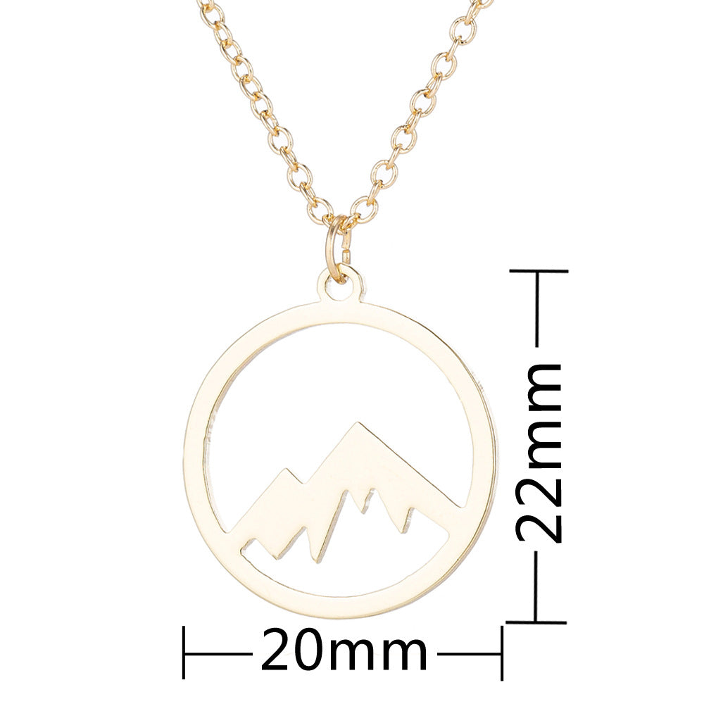 Women's Forest Geometric Round Stainless Steel Hollow Clavicle Stud Earrings