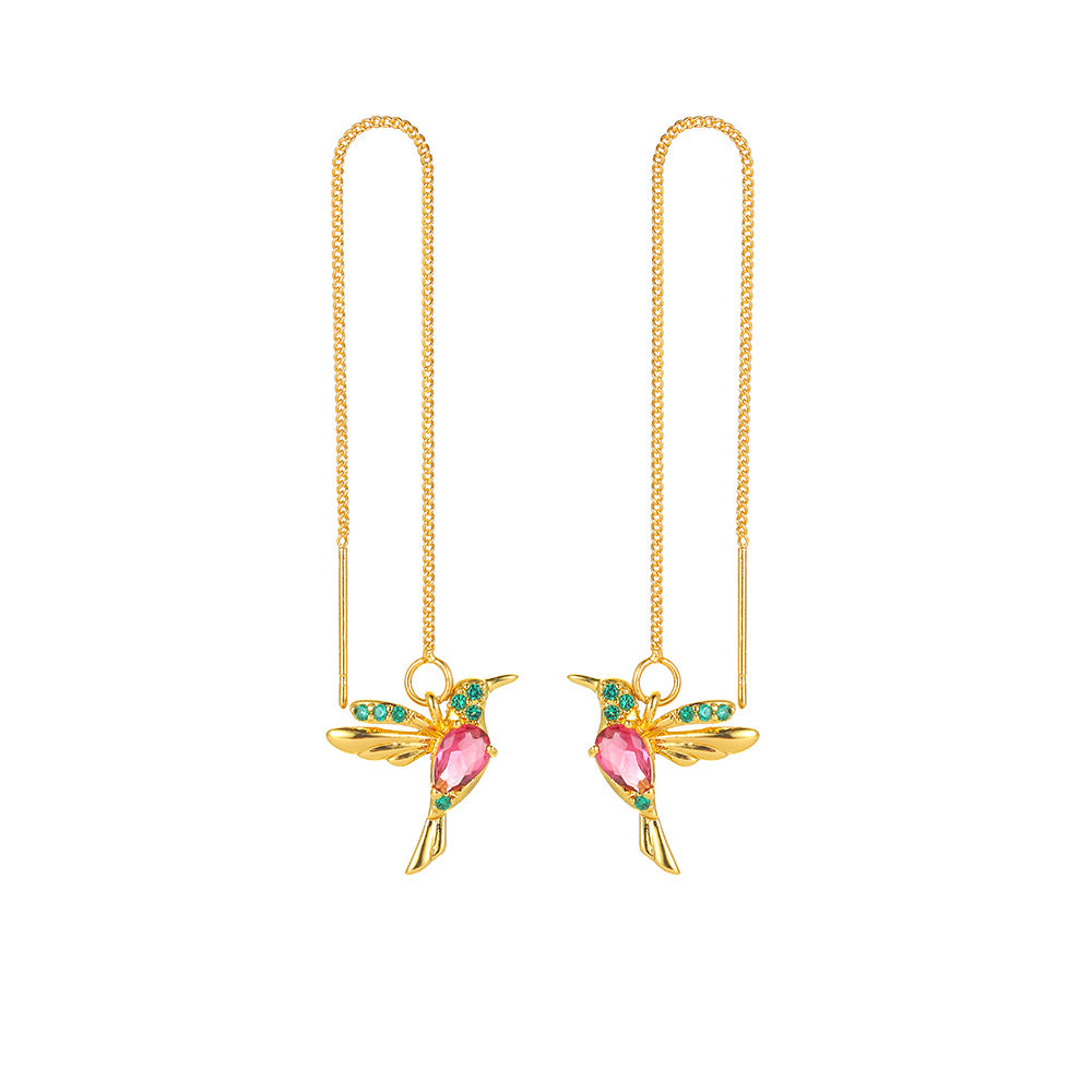 Colorful Bird Long Female Hummingbird Cute Small Ear Line