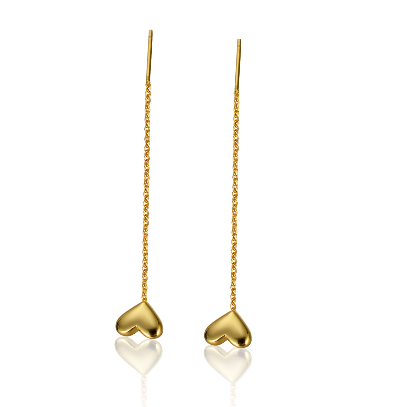 Sterling Sier Heart-shaped Tassel String Temperament Chain Style Lines Rings