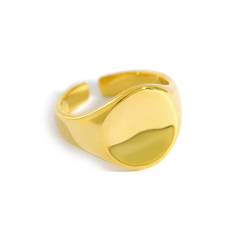 Fashion Geometry Pattern Square Round Smooth Opening Male Rings