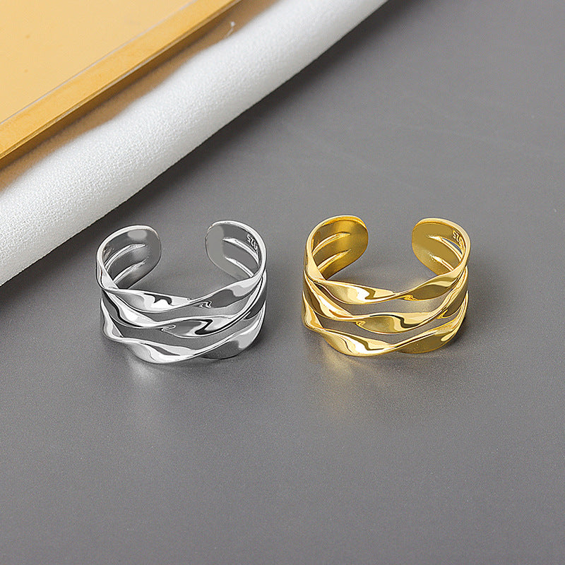 Simple Twist Pattern Style Fashion Lines Rings