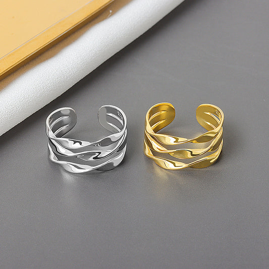 Simple Twist Pattern Style Fashion Lines Rings