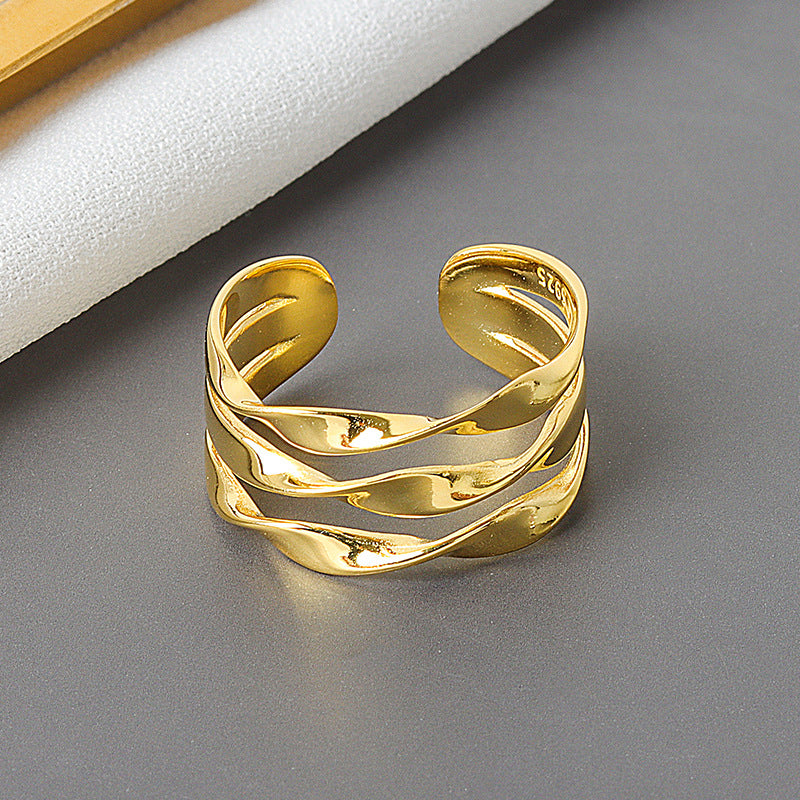 Simple Twist Pattern Style Fashion Lines Rings