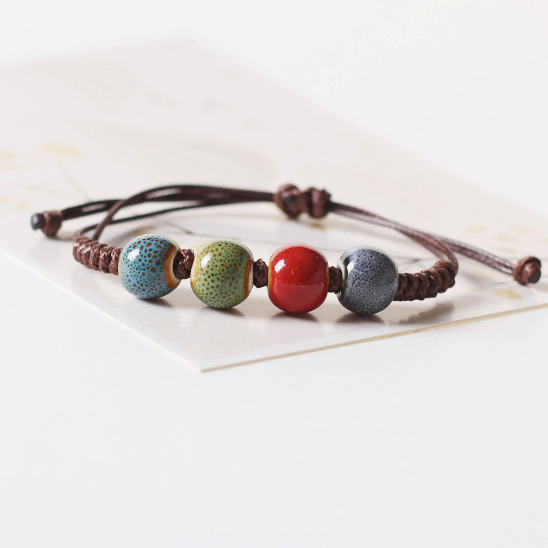 Women's Ceramic Jewelry Ethnic Style Woven Stall Bracelets