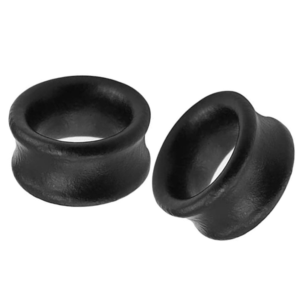 Punk Hollow Black Wood Ear Extender Human Stud Earrings