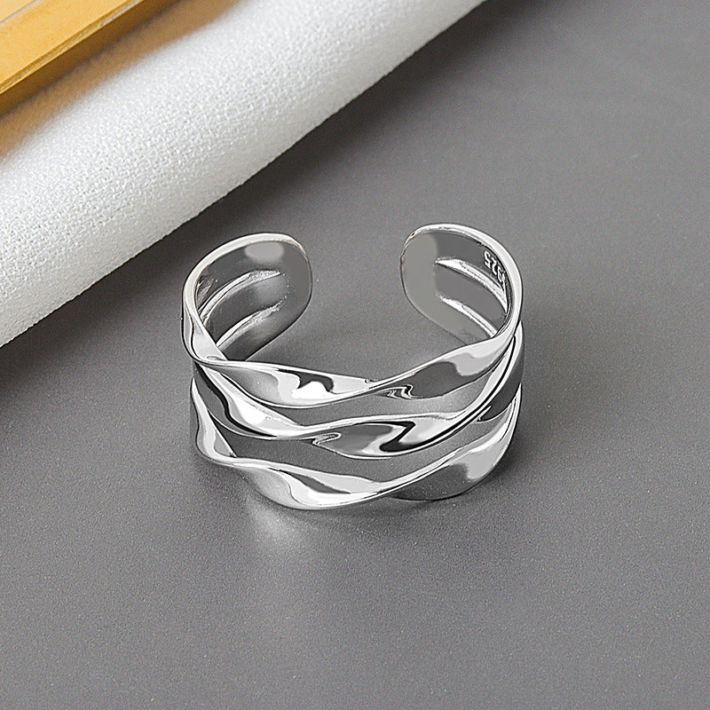 Simple Twist Pattern Style Fashion Lines Rings