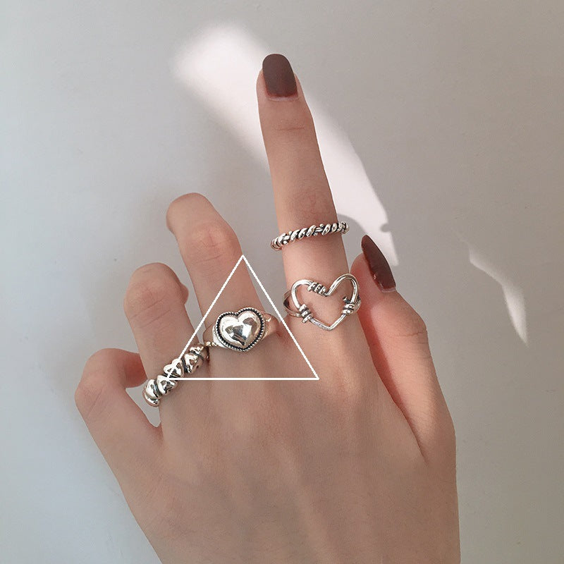 Stacked Vintage Female Design Simple Cold Rings