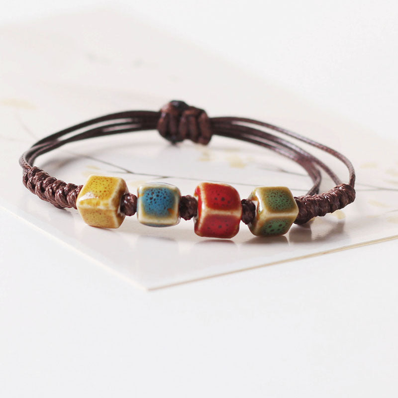 Women's Ceramic Jewelry Ethnic Style Woven Stall Bracelets