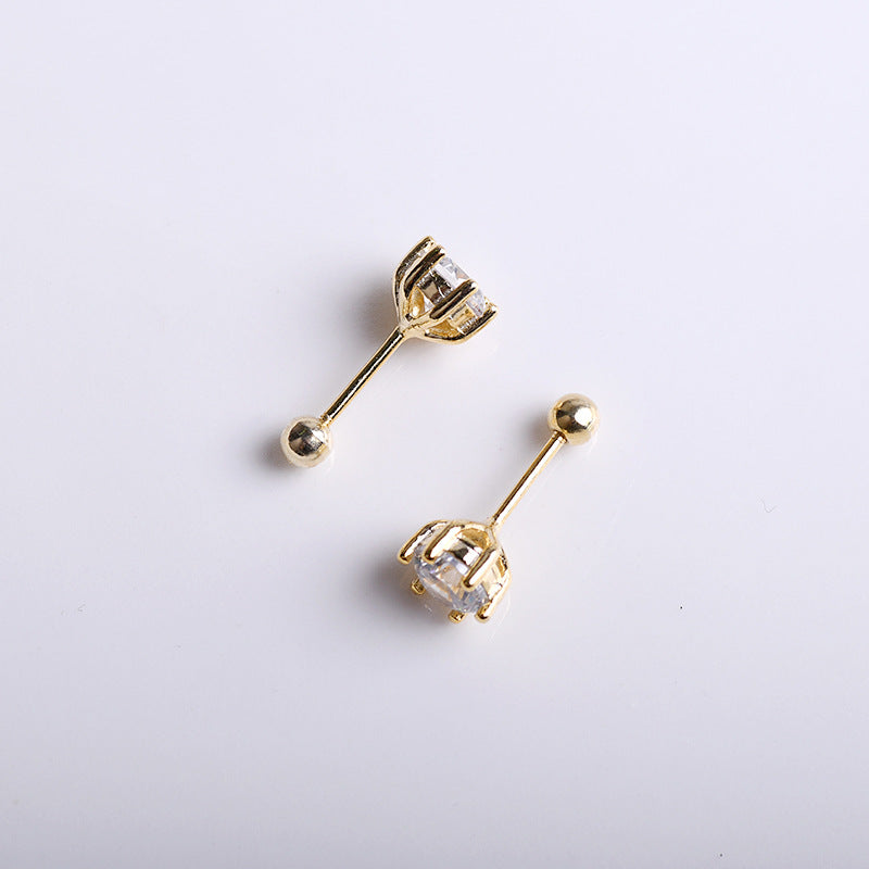 Men's Female Thread Zircon Before Sleep Ear Earrings