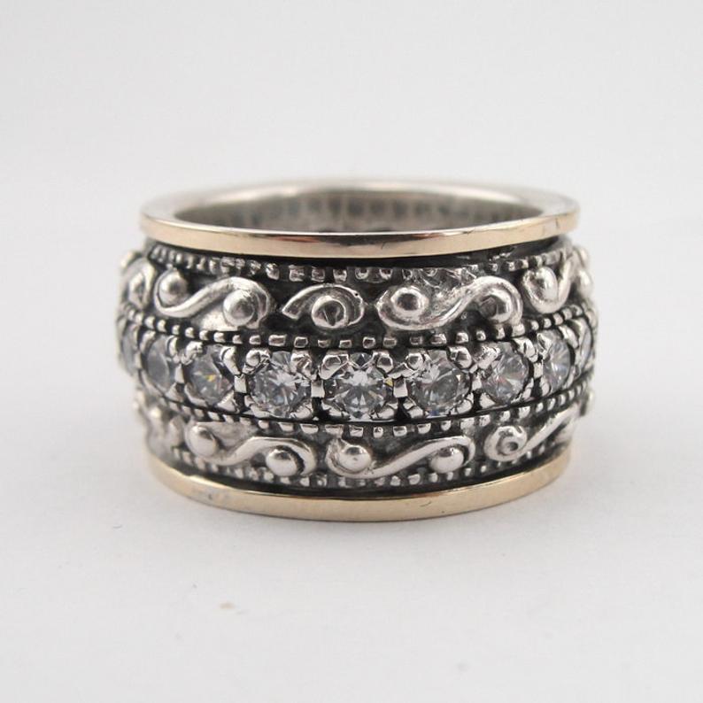 Women's Ethnic Carved Alloy Wide Version Exaggerated Rings