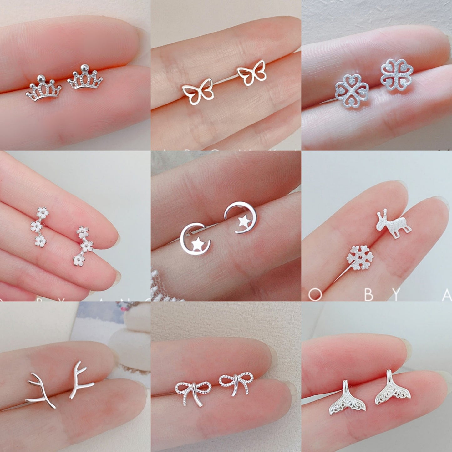 Women's Korean Style Mini Sweet Fresh Star Moon Simple Stud Earrings
