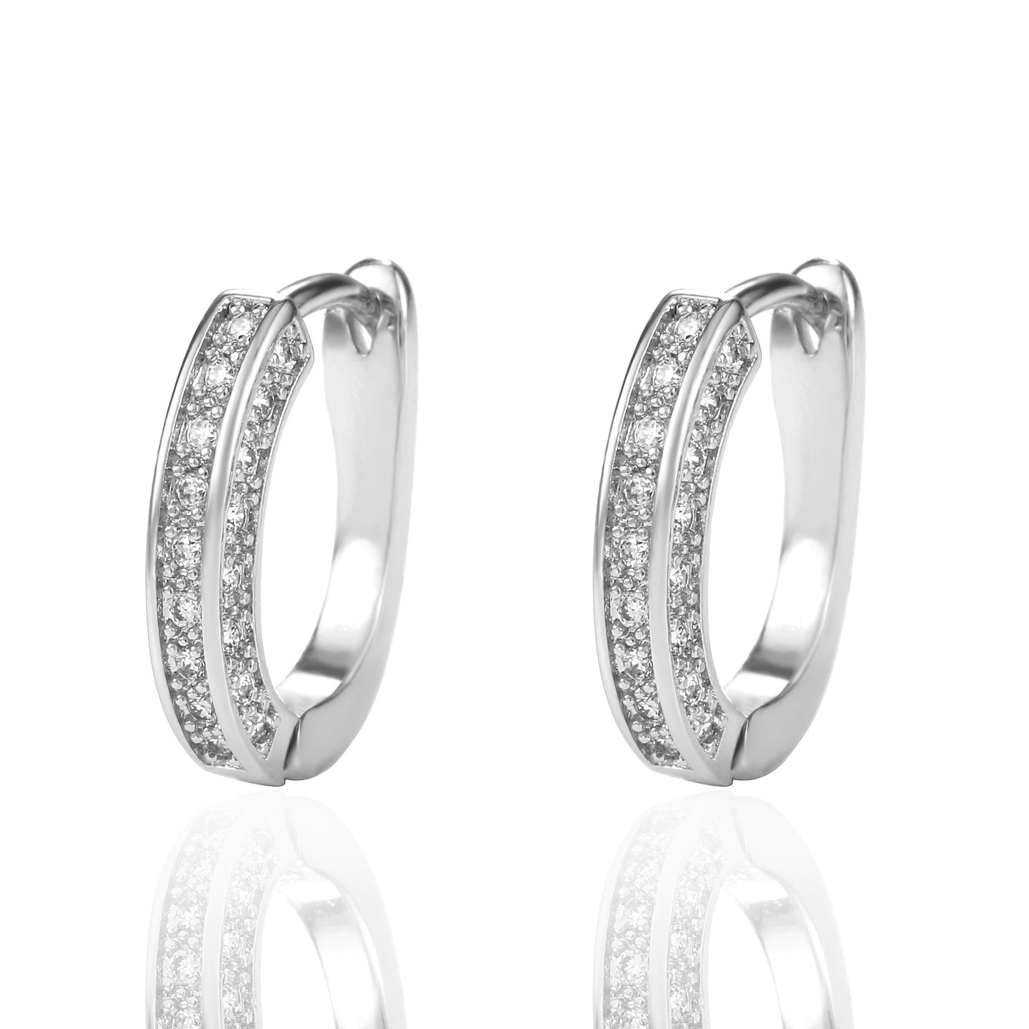 U-shaped Geometric Zircon Ear Clip Sparkling Earrings