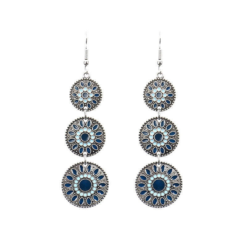 Women's Fashion Cloisonne Vintage Metal Alloy Ethnic Earrings