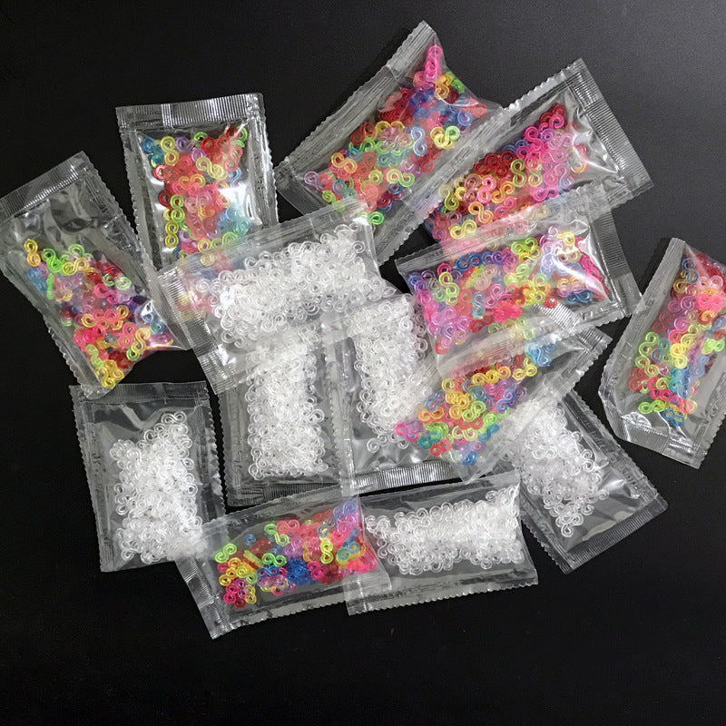 Colorful Plastic Buckle Rainbow Rubber Band Weaving Bracelet