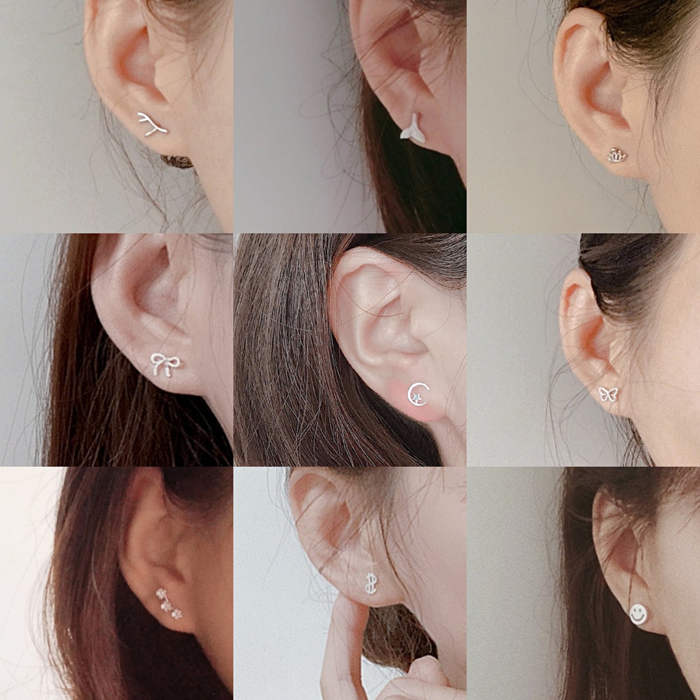 Women's Korean Style Mini Sweet Fresh Star Moon Simple Stud Earrings