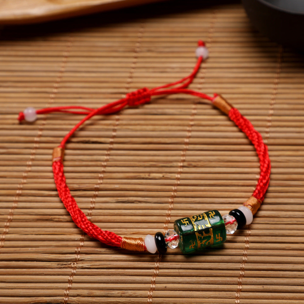 String Of Jades Pearls Six Words Mantra Five Bracelets