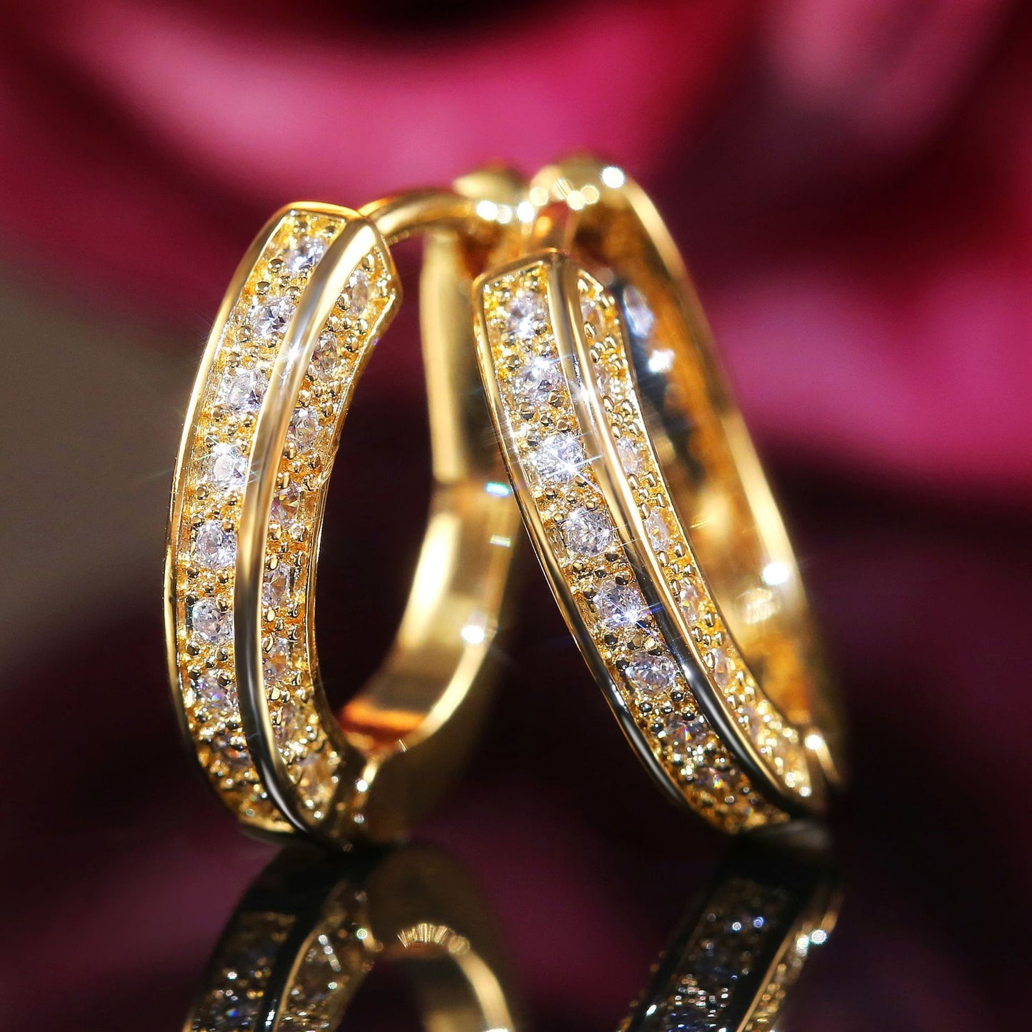 U-shaped Geometric Zircon Ear Clip Sparkling Earrings