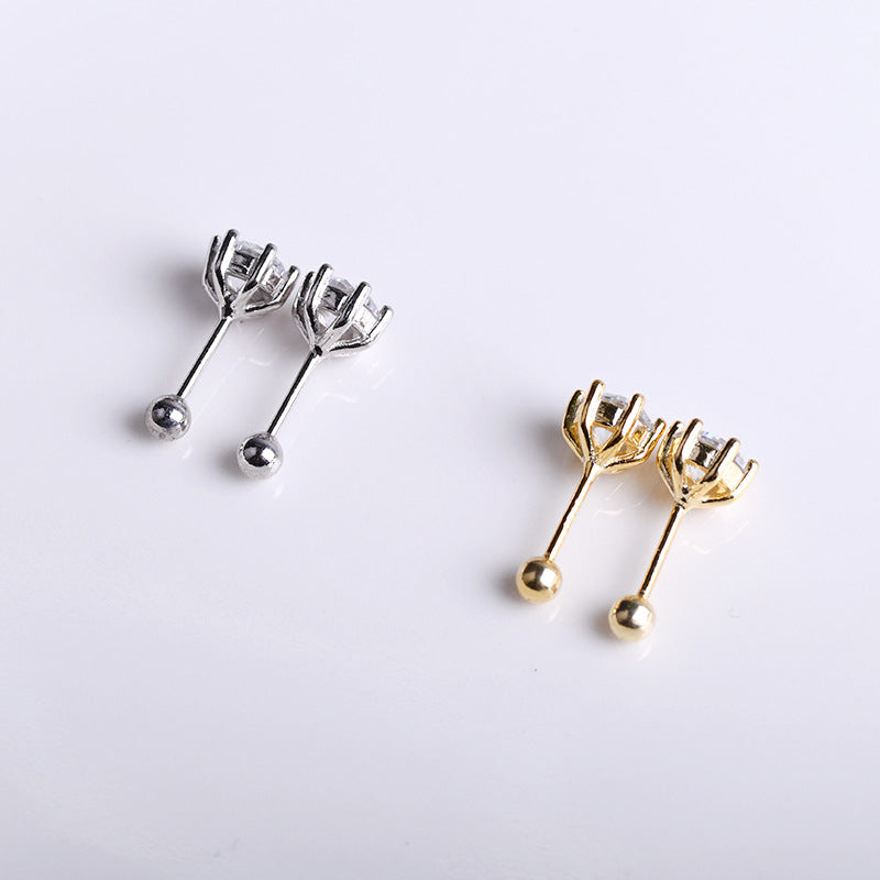 Men's Female Thread Zircon Before Sleep Ear Earrings