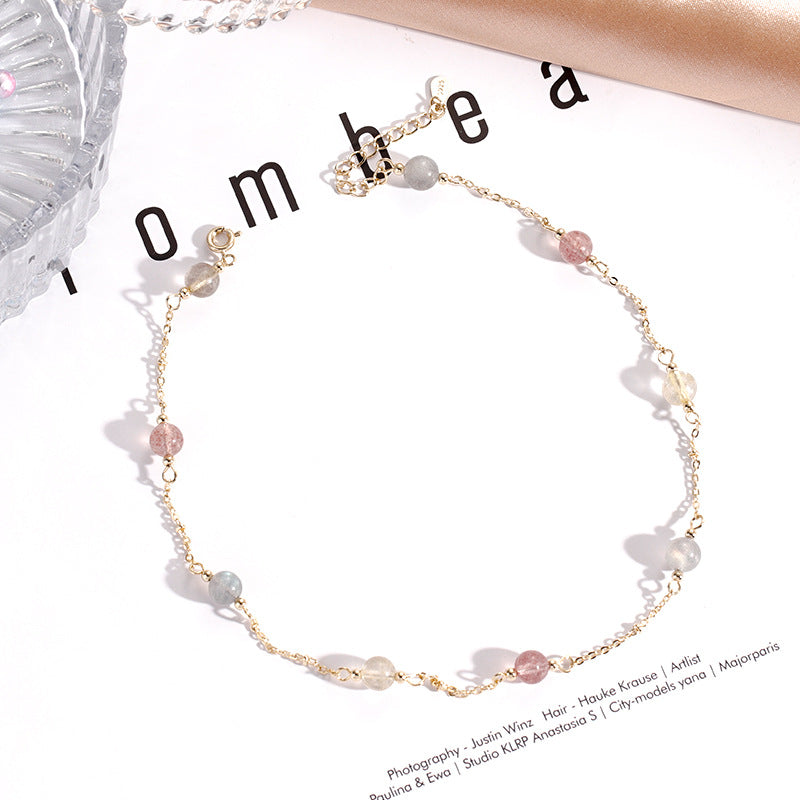Women's Rainbow Crystal For Strawberry Moonstone Attracting Male Stable Bracelets