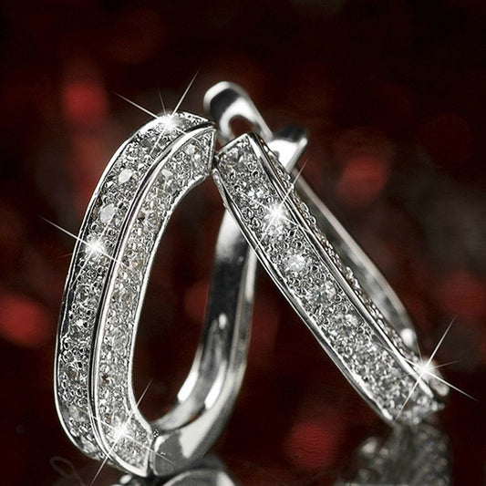 U-shaped Geometric Zircon Ear Clip Sparkling Earrings
