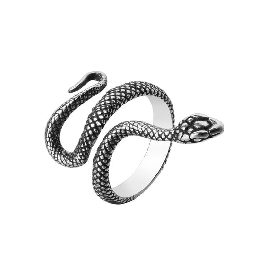 Comfortable Personality Retro Snake Titanium Steel Rings