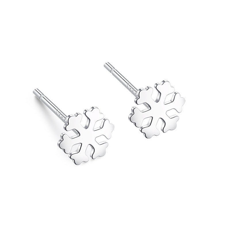 Women's Sterling Sier Simple Small Star Moon Mori Earrings