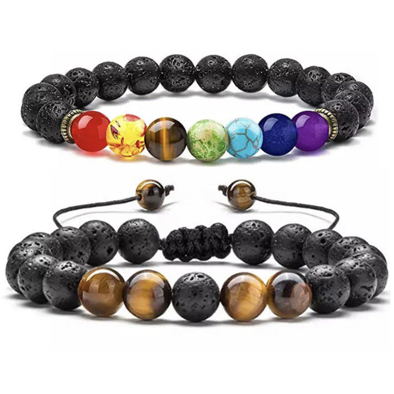 Jewelry Colorful Volcanic Rock Turquoise Tiger Eye Bracelets