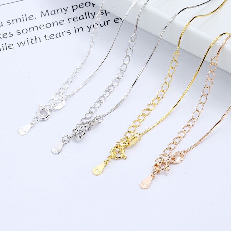 Sier Octagonal Snake Bones Chain Gold Necklaces