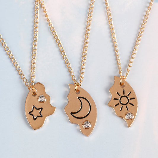 Friend Series Three-piece Set Suit Splicing Necklaces