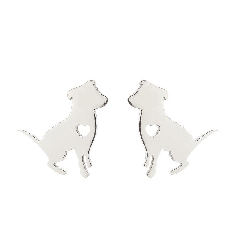 Female Korean Style Simple Stainless Steel Cat Earrings