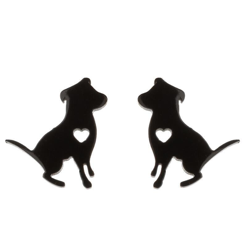 Female Korean Style Simple Stainless Steel Cat Earrings