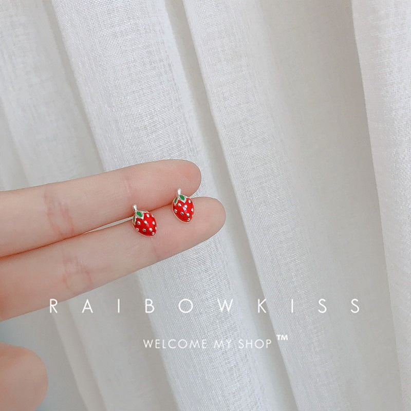 Sier Rainbow Love Design Color Simple Ear Bone Small Before Stud Earrings