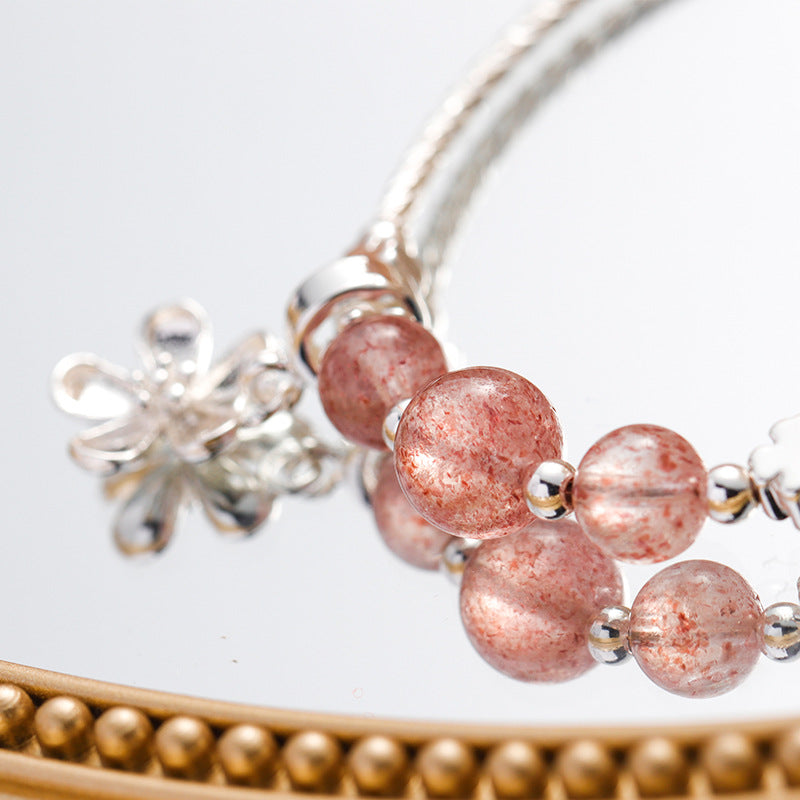 Flower Strawberry Crystal Female Simple Mori Bracelets