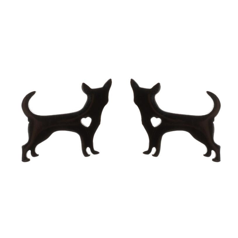 Female Korean Style Simple Stainless Steel Cat Earrings