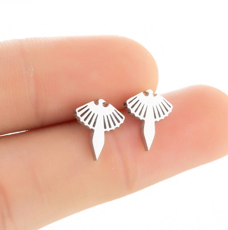 Female Korean Style Simple Stainless Steel Cat Earrings