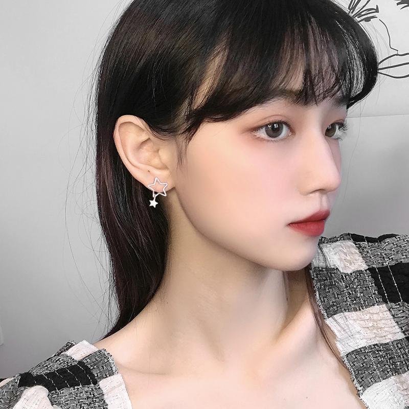Fashion Style Hollow Stars Female Mori Artistic Five-pointed Stud Earrings