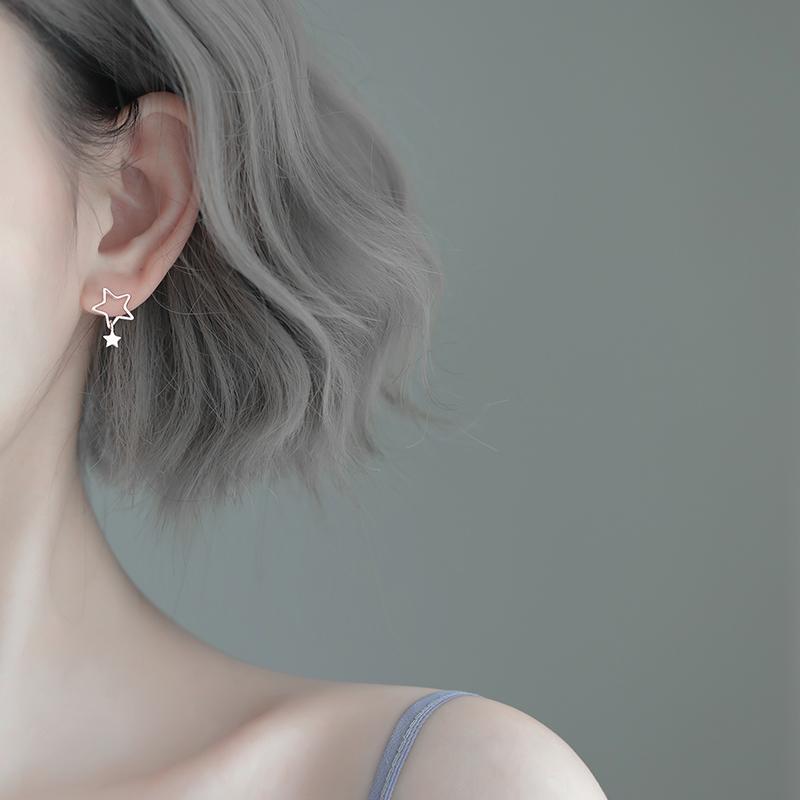 Fashion Style Hollow Stars Female Mori Artistic Five-pointed Stud Earrings