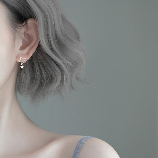 Fashion Style Hollow Stars Female Mori Artistic Five-pointed Stud Earrings