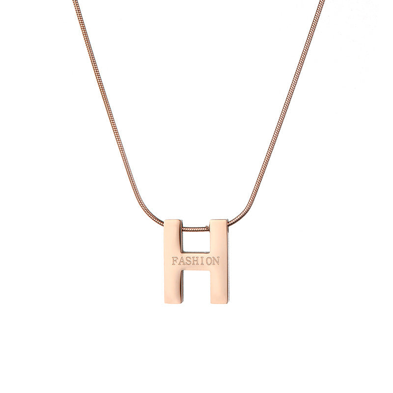 Titanium Steel Letter Female Clavicle Chain Niche Necklaces